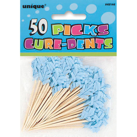 Frilled Picks - Blue (Pack of 50)