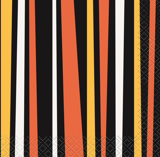 Autumn Stripe Beverage Napkins (Pack of 16)