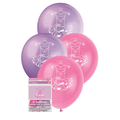 Ballerina Assorted Colour Balloons 30cm (Pack of 8)