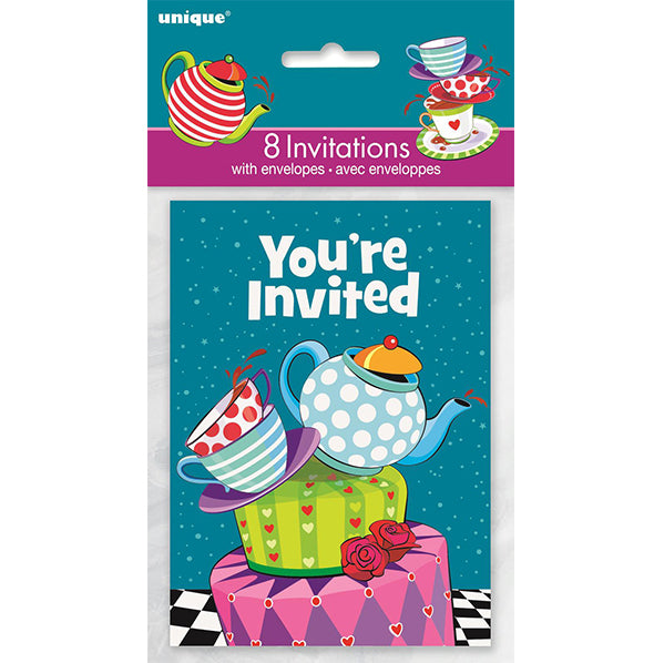 Mad Hatter Invitations (Pack of 8)