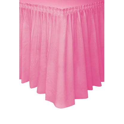 Hot Pink Plastic Tableskirt 73cm x 4.3m