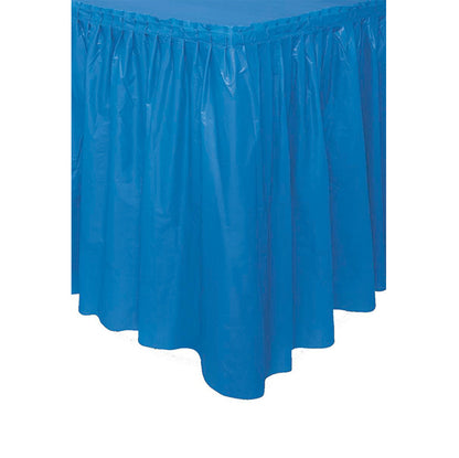 Royal Blue Plastic Tableskirt 73cm x 4.3m