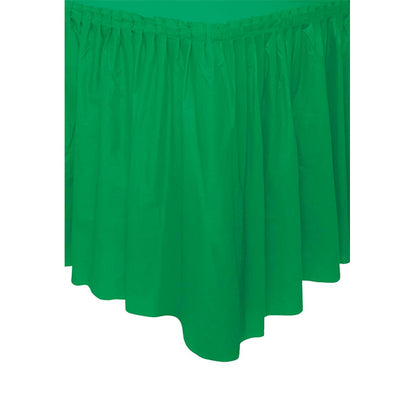 Emerald Green Plastic Tableskirt 73cm x 4.3m