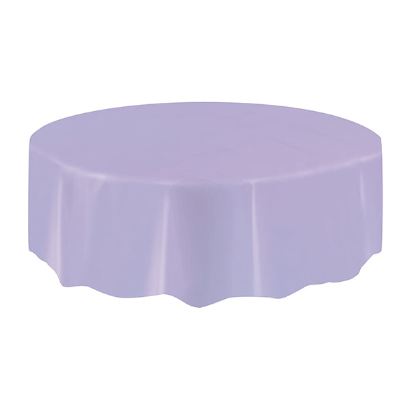 Lavender Round Plastic Tablecover 213cm