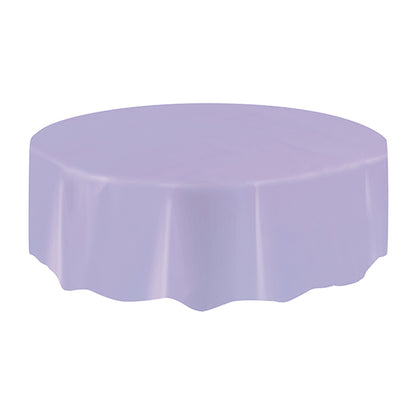 Lavender Round Plastic Tablecover 213cm