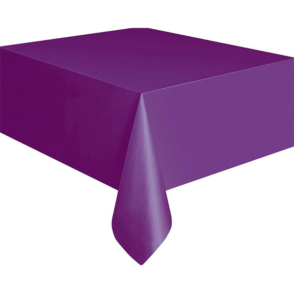 Purple Rectangular Plastic Tablecover 137cm x 274cm