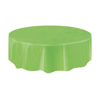 Lime Green Round Plastic Tablecover 213cm