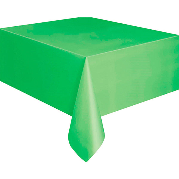 Lime Green Rectangular Plastic Tablecover 137cm x 274cm