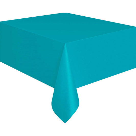 Caribbean Teal Rectangular Plastic Tablecover 137cm x 274cm