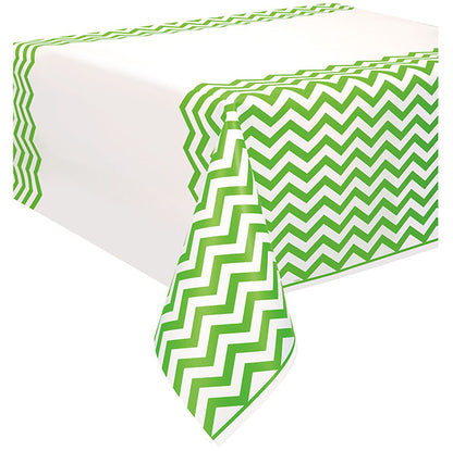 Lime Green Chevron Printed Tablecover 137cm x 274cm