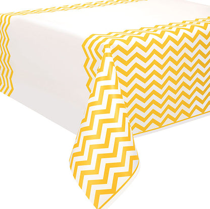 Sunflower Yellow Chevron Printed Tablecover 137cm x 274cm