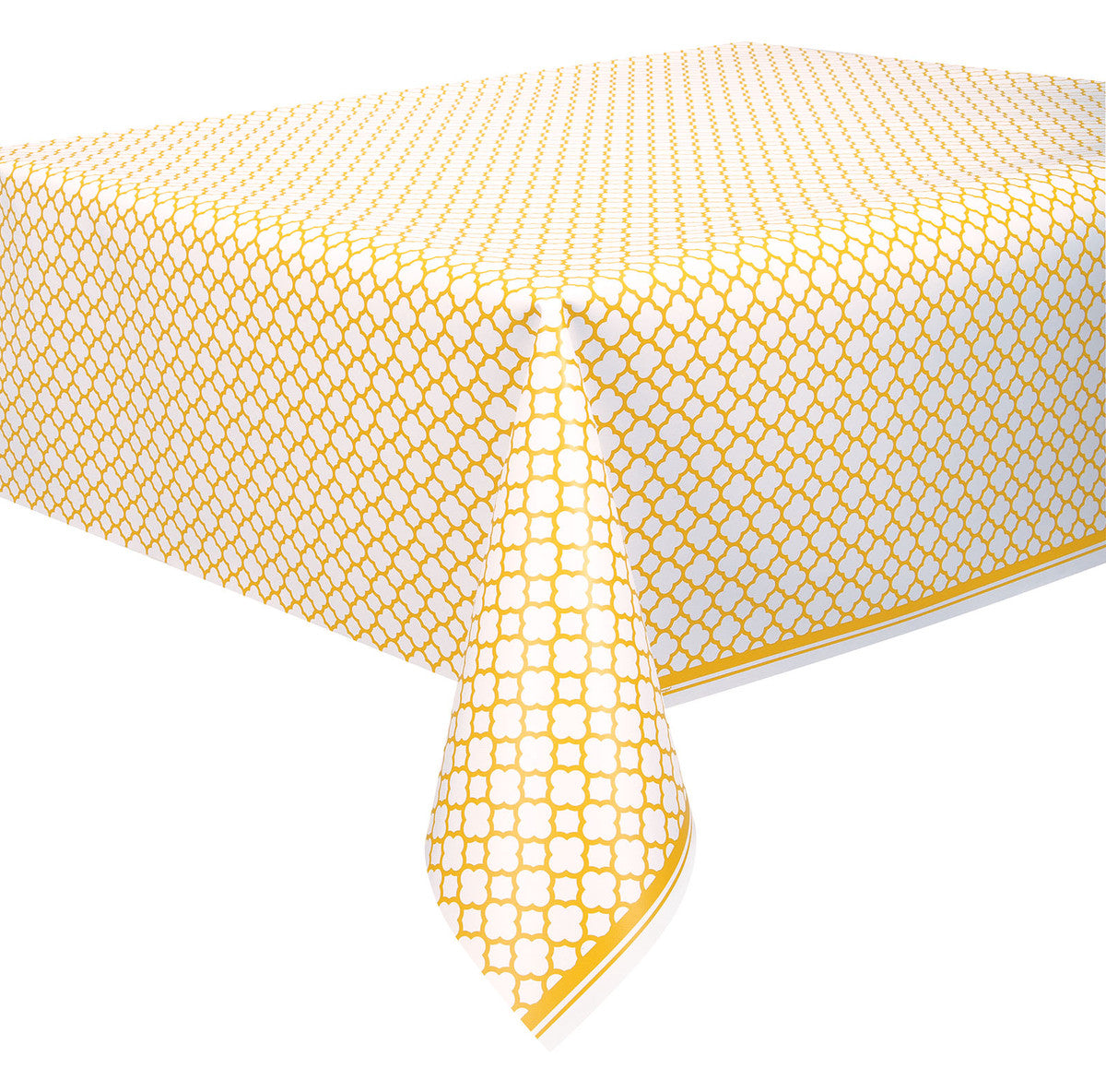 Sunflower Yellow Quatrefoil Printed Tablecover 137cm x 274cm