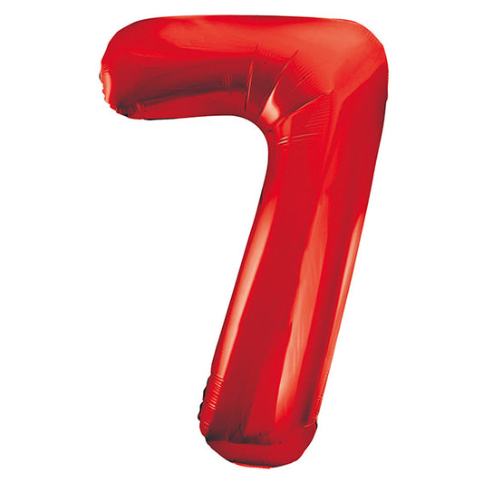 Red "7" Numeral Foil Balloon (86cm)