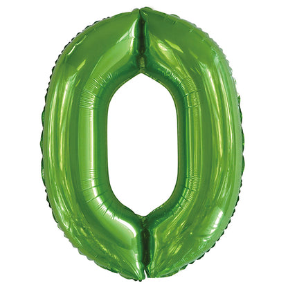 Lime Green "0" Numeral Foil Balloon (86cm)