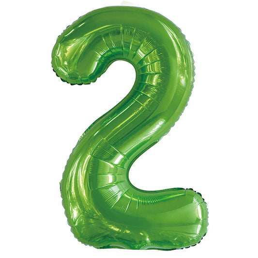 Lime Green "2" Numeral Foil Balloon (86cm)