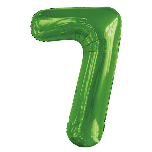 Lime Green "7" Numeral Foil Balloon (86cm)