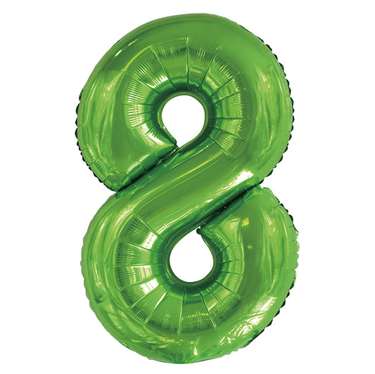 Lime Green "8" Numeral Foil Balloon (86cm)