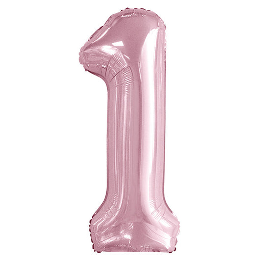 Lovely Pink "1" Numeral Foil Balloon (86cm)