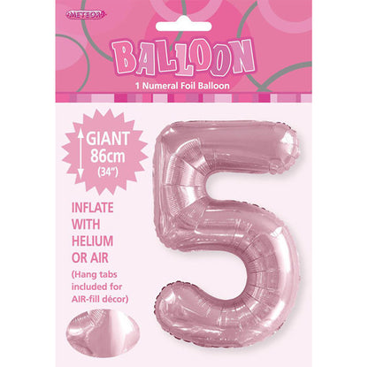 Lovely Pink "5" Numeral Foil Balloon (86cm)