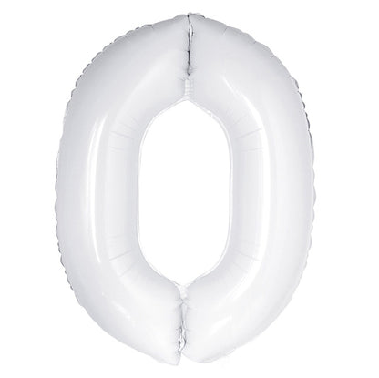 White "0" Numeral Foil Balloon (86cm)