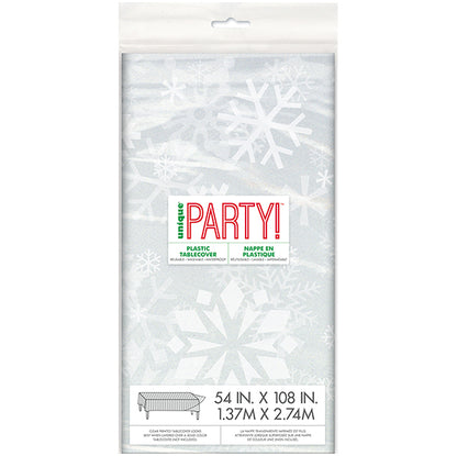 Snowflakes Clear Printed Tablecover 137cm x 213cm