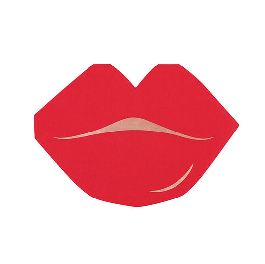 Lovely Galentine Foil Stamped Lip Shaped Luncheon Napkins (Pack of 16)