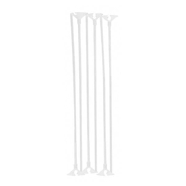 Balloon Sticks And Cups - White (Pack of 6)