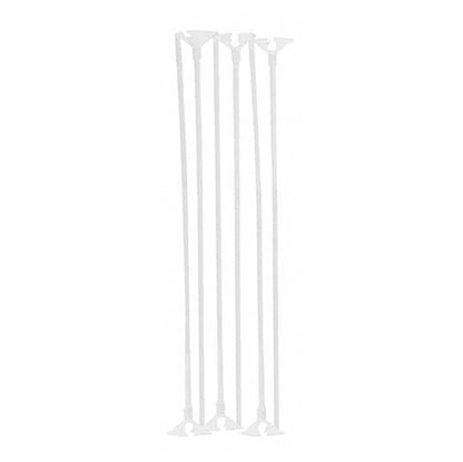 Balloon Sticks And Cups - White (Pack of 6)