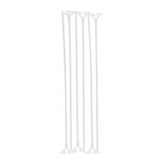 Balloon Sticks And Cups - White (Pack of 6)