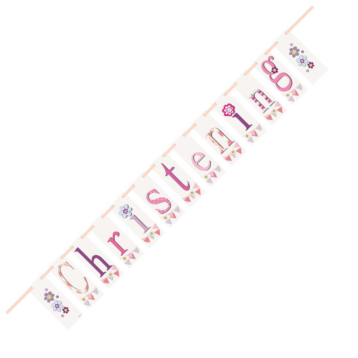 Christening Pink Block Banner - 2.13m