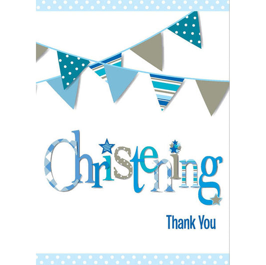 Christening Blue - Thank You Notes (Pack of 8)