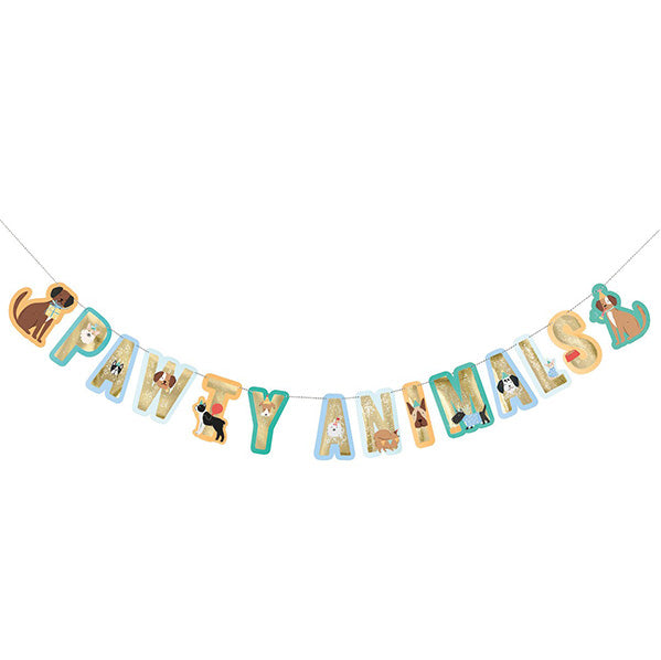 "Pawty Animals" Foil Stamped Letter Banner - 2.74m