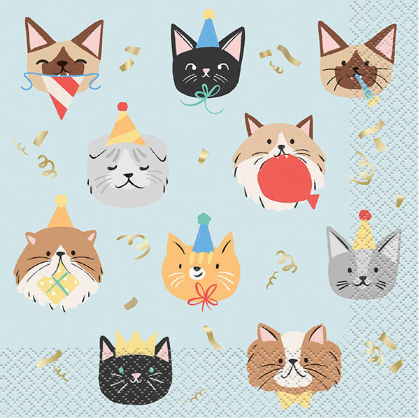 Pawty Animal Foil Stamped Luncheon Napkins (Pack of 16)