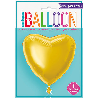 Gold Heart Foil Balloon 45cm