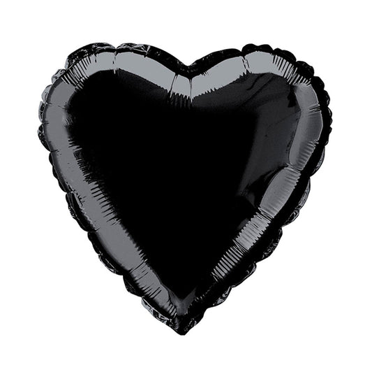 Black Heart Foil Balloon 45cm