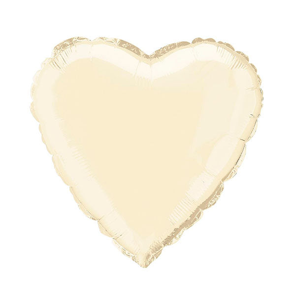 Ivory Heart Foil Balloon 45cm