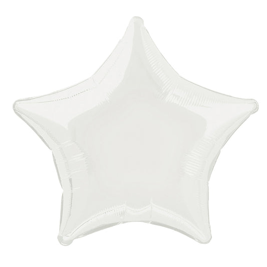 White Star Foil Balloon 50cm