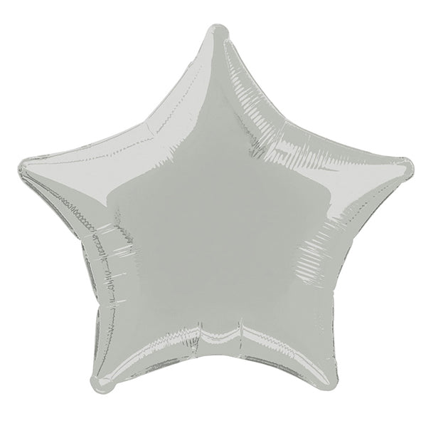 Silver Star Foil Balloon 50cm