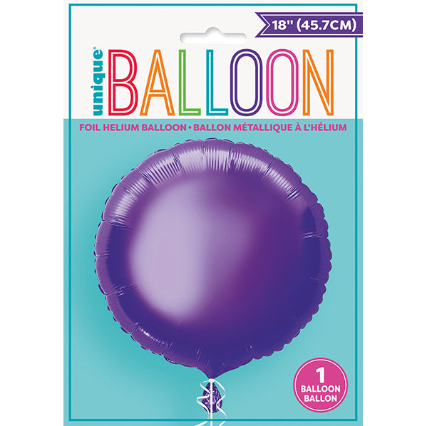 Deep Purple Round Foil Balloon 45cm