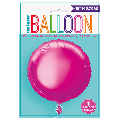 Hot Pink Round Foil Balloon 45cm