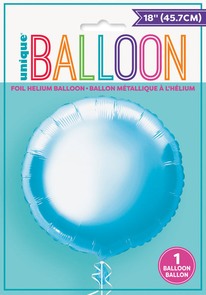 Baby Blue Round Foil Balloon 45cm