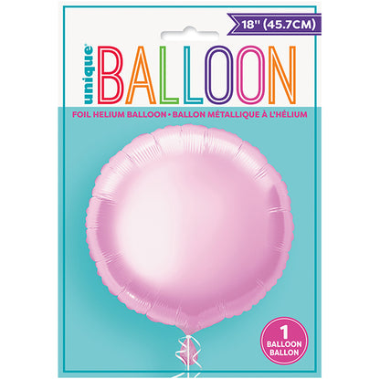 Pastel Pink Round Foil Balloon 45cm