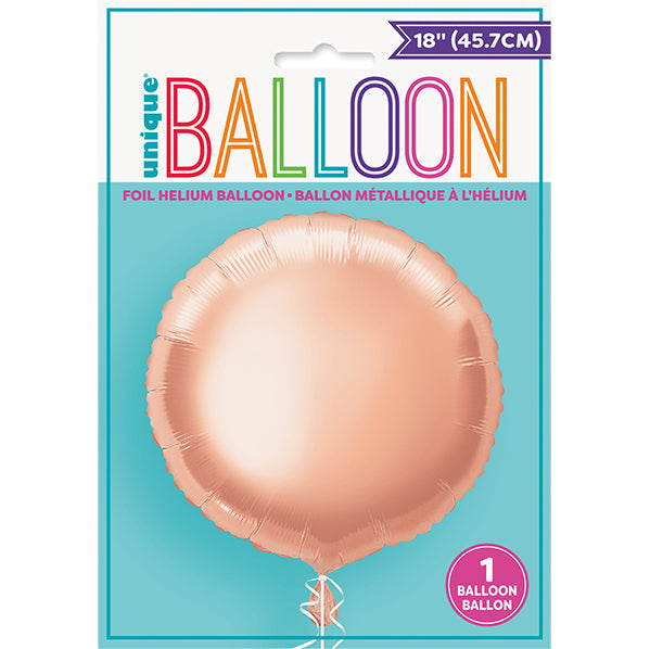 Rose Gold Round Foil Balloon 45cm