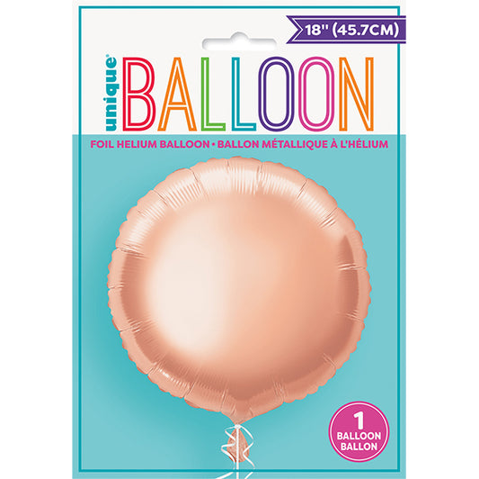 Rose Gold Round Foil Balloon 45cm