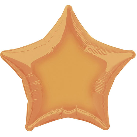 Orange Star Foil Balloon 50cm