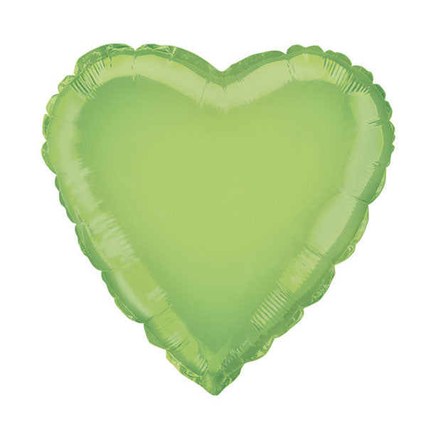 Lime Green Heart Foil Balloon 45cm