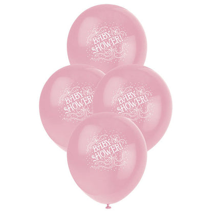 "Baby Shower" Pink Balloons 30cm (Pack of 6)