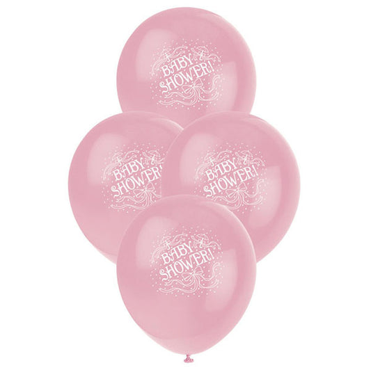 "Baby Shower" Pink Balloons 30cm (Pack of 6)