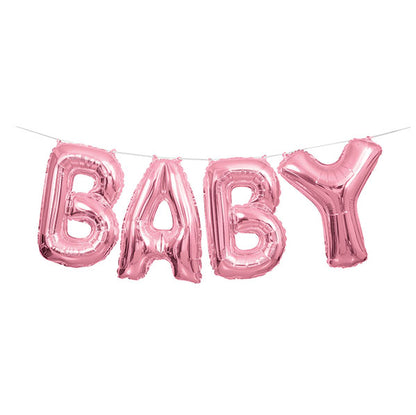 "Baby" Pink Foil Letter Balloon Kit