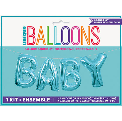 "Baby" Blue Foil Letter Balloon Kit